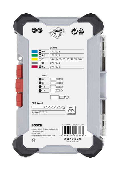 Extra Hard Schrauberbit‑ und PRO Wood Bohrer-Set, Aufsteller, 35‑tlg. Produktbild img4 L