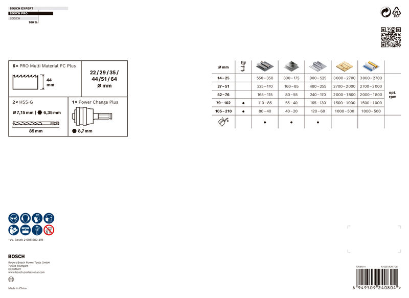 PRO Multi Material PC Plus Lochsägen-Set, 9-tlg. Produktbild img2 L