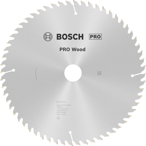 BOSCH HM-Kreissägeblatt Optiline Wood 250x3, 2/2, 2x30 60 Zähne WZ Produktbild img1 L