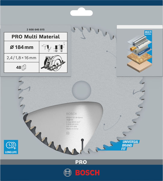 PRO&nbsp;Multi Material Kreissägeblatt, 184 x 2,4 x 16&nbsp;mm Produktbild img4 L