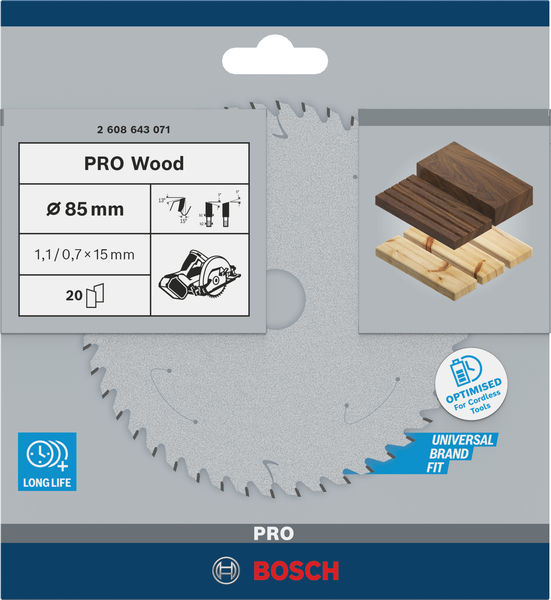 PRO&nbsp;Wood Kreissägeblatt, 85 x 1.1 x 15&nbsp;mm Produktbild img4 L