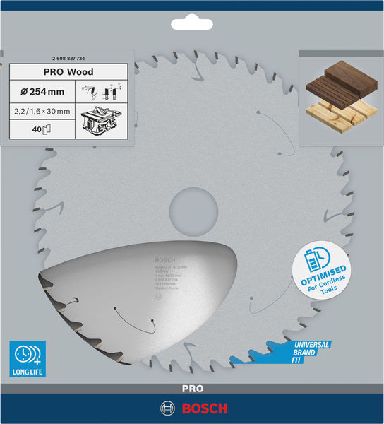 PRO&nbsp;Wood cordless Kreissägeblatt, 254 x 2,2 x 30&nbsp;mm Produktbild img4 L