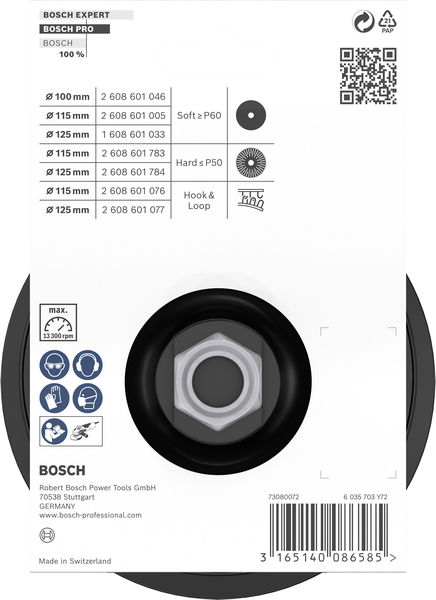 PRO Backing Pad, 115 mm, M14, Klettverschluss Produktbild img2 L