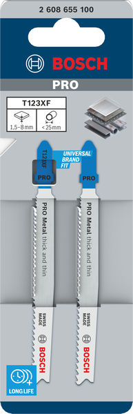 PRO Metal thick and thin T123XF Stichsägeblatt, 100 mm, 2-tlg. Produktbild img2 L