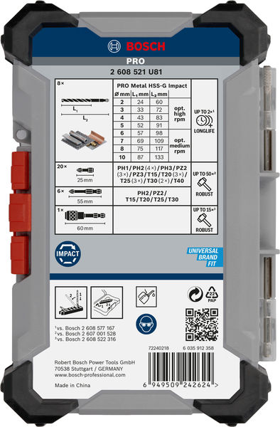 PRO Impact Schrauberbits und Metallbohrer Mixed Set, 35-tlg. Produktbild img5 L