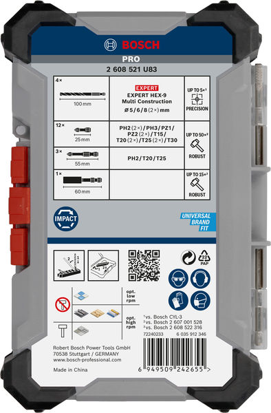 PRO Impact Schrauberbits und Multi Construction Bohrer Mixed Set, 20-tlg. Produktbild img5 L