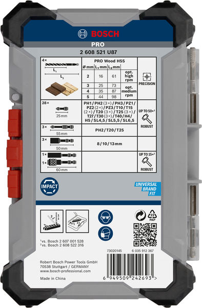 PRO Impact Schrauberbits und Holzbohrer Mixed Set, 40-tlg. Produktbild img5 L