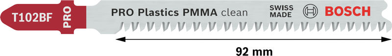 PRO Plastics PMMA clean T102BF Stichsägeblatt, 92 mm, 3-tlg. Produktbild img3 L