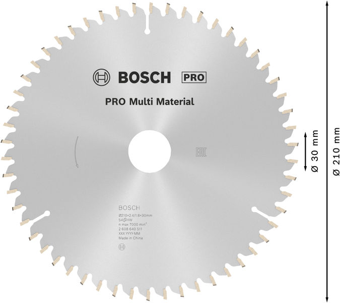 PRO&nbsp;Multi Material Kreissägeblatt, 210 x 2,4 x 30&nbsp;mm Produktbild img5 L