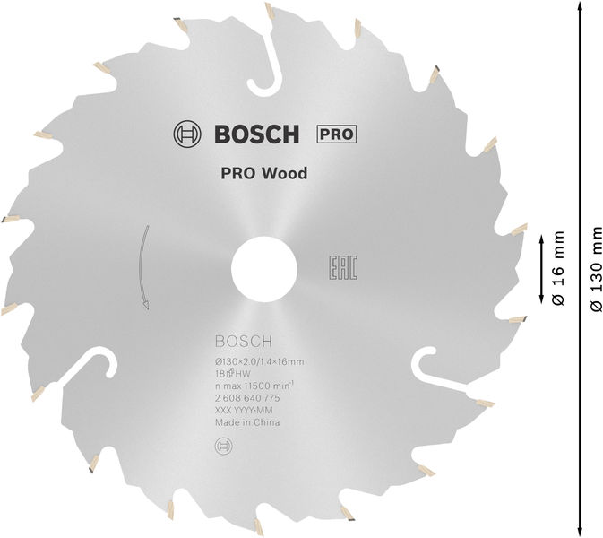 PRO&nbsp;Wood Kreissägeblatt, 130 x 2 x 16&nbsp;mm Produktbild img5 L