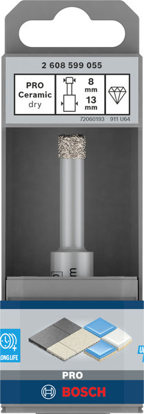 PRO Ceramic dry Bohrer, 8&nbsp;x&nbsp;33&nbsp;x&nbsp;13&nbsp;mm Produktbild img4 L