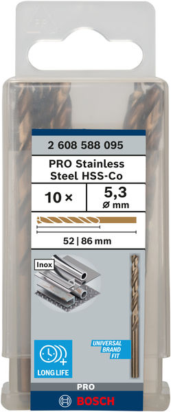 PRO Stainless Steel HSS-Co Spiralbohrer, 5,3 x 52 x 86&nbsp;mm Produktbild img3 L