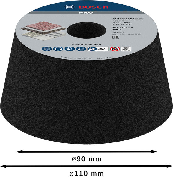 PRO Metal Konischer Schleiftopf, 90 x 110 x 55 mm, G24 Produktbild img3 L