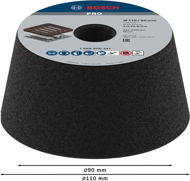 PRO Metal Konischer Schleiftopf, 90 x 110 x 55 mm, G16 Produktbild img3 L