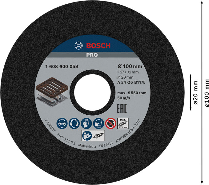 PRO Metal Schleifscheibe, 100 x 27 x 20&nbsp;mm, G24 Produktbild img3 L