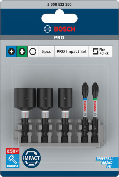 PRO Impact Set mit Steckschlüsseln, PH2x50, PZ2x50, NS8x50, NS10x50, NS13x50&nbsp;mm Produktbild img2 L