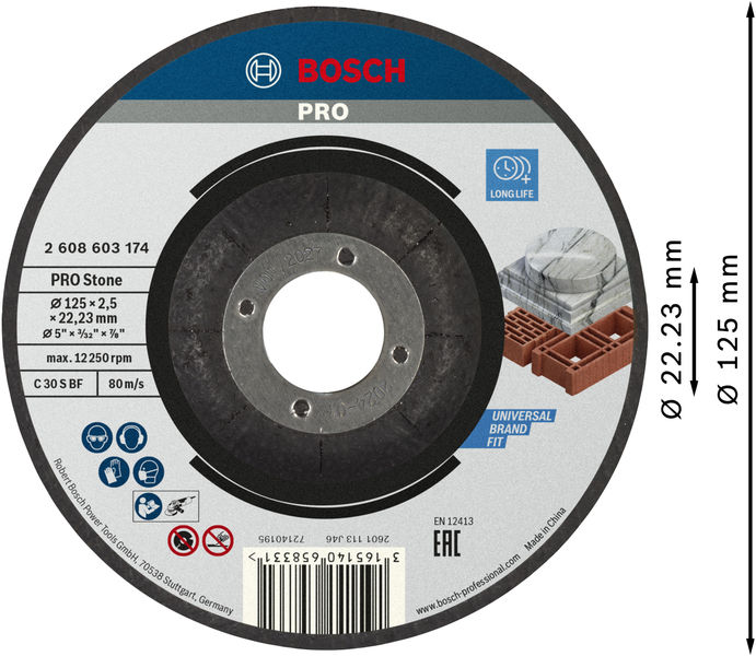 PRO Stone Trennscheibe, 125 x 2,5 x 22,23&nbsp;mm Produktbild img3 L