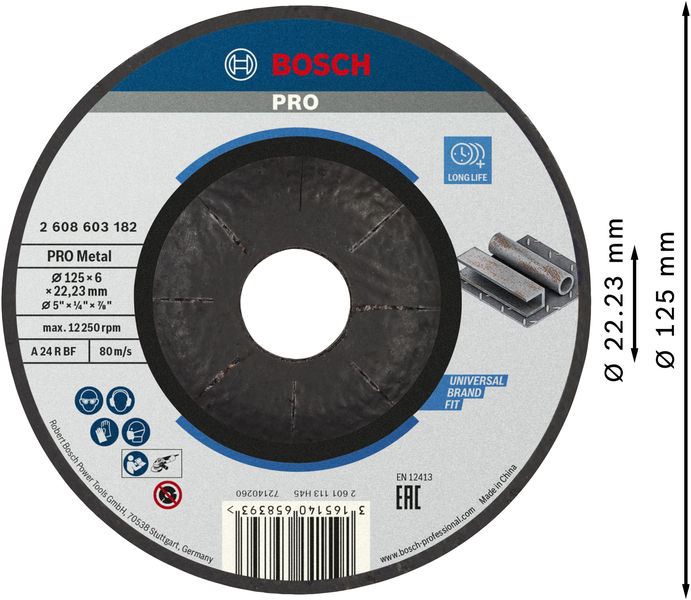 PRO Metal Schleifscheibe, 125 x 6 x 22.23&nbsp;mm Produktbild img2 L