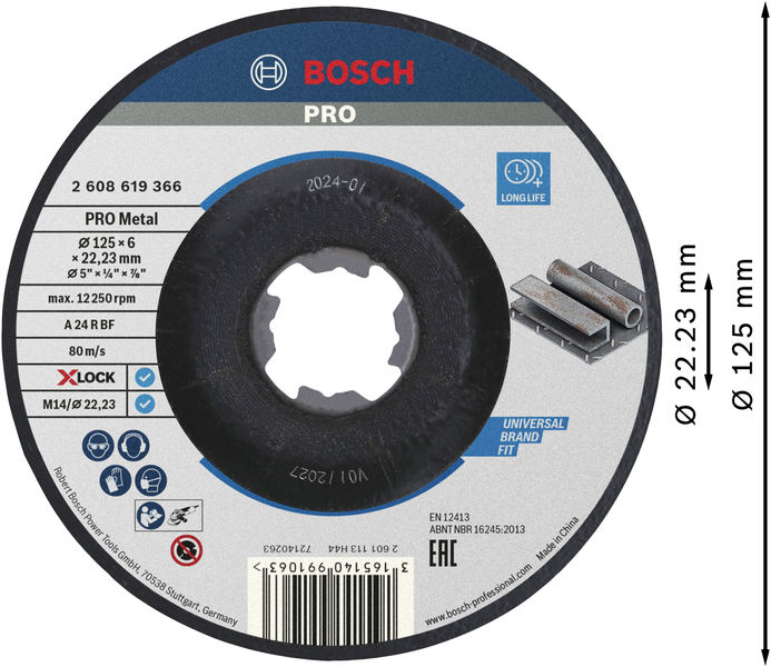 PRO Metal X-Lock Schleifscheibe, 125 x 6 x 22,23&nbsp;mm Produktbild img3 L