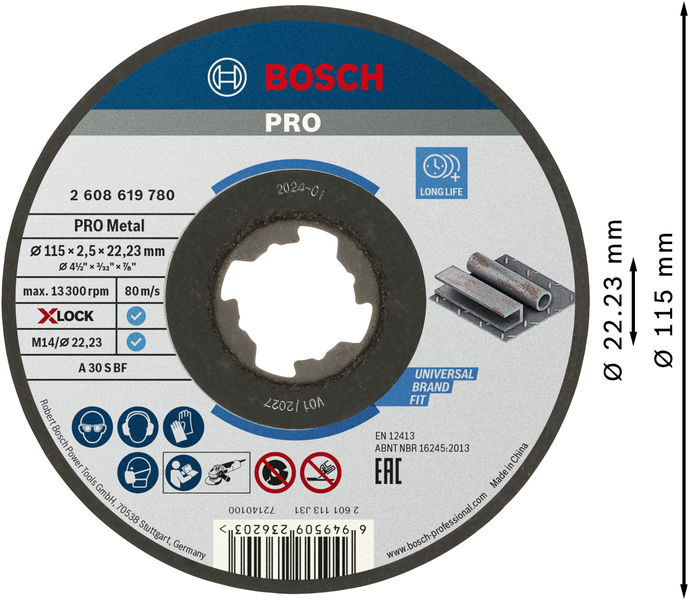 PRO Metal X-Lock Trennscheibe, 115 x 2,5 x 22,23&nbsp;mm Produktbild img3 L