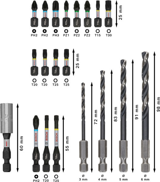 PRO Impact Schrauberbits und Metallbohrer Mixed Set, 20-tlg. Produktbild img3 L