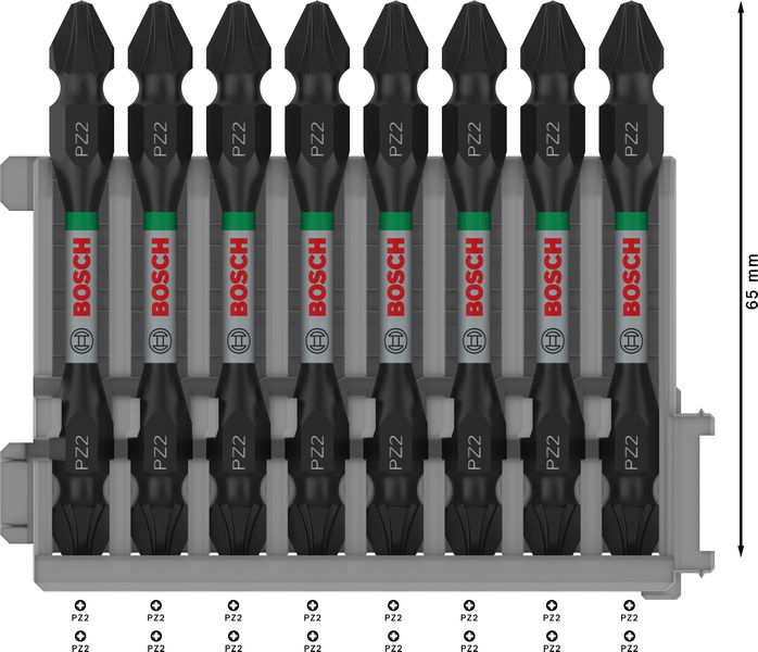 PRO Impact Schrauberbit mit Doppelklingen und Pick and Click, PZ2, 65&nbsp;mm, 8-tlg. Produktbild img3 L