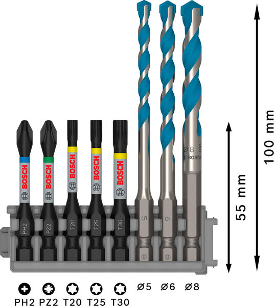 PRO Impact Set mit Multi Construction Bohrern und Pick and Click-Index, 8-tlg. Produktbild img3 L