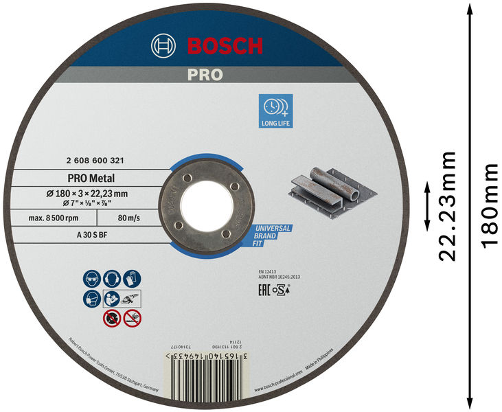 PRO Metal Trennscheibe, 180 x 3 x 22,23&nbsp;mm Produktbild img3 L