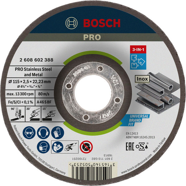 PRO Stainless Steel and Metal 3-in-1 Disc, 115 x 2,5 x 22,23&nbsp;mm Produktbild img1 L