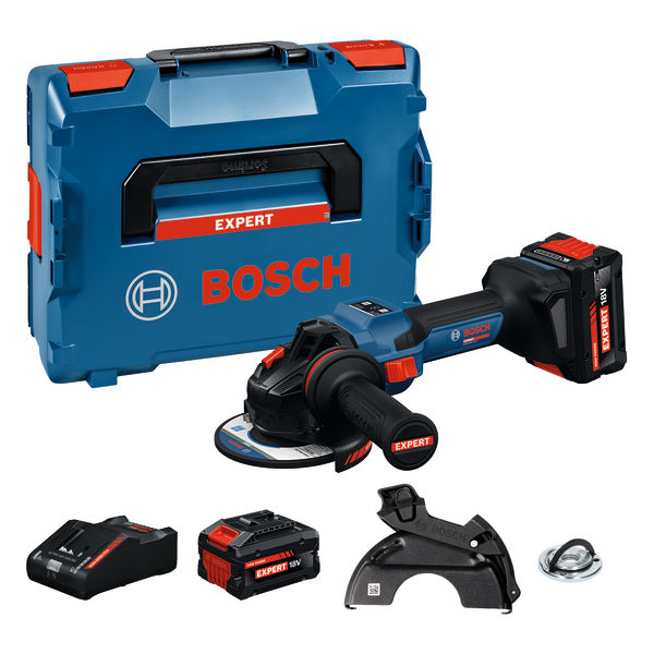 Winkelschleifer EXWS 18V-15S Bosch Expert 2x18V 8,0 Ah Ladegerät EXAL 18V-160 L-Boxx Produktbild img1 L