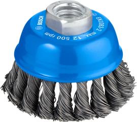 PRO Steel Longlife Topfbürste, gezopfter Draht für kleine Winkelschleifer und M14-Gewinde
