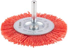 PRO Nylon Longlife Scheibenbürste mit Schleifmittelbeschichtung für 6‑mm-Zylinderschaft und Bohrer