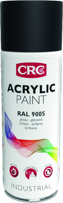 Farb-Schutzlack, glanz 'ACRYLIC PAINT 9005 Tiefschwarz Glanz', 400 ml Spraydose, CRC Industrie Produktbild img1 L