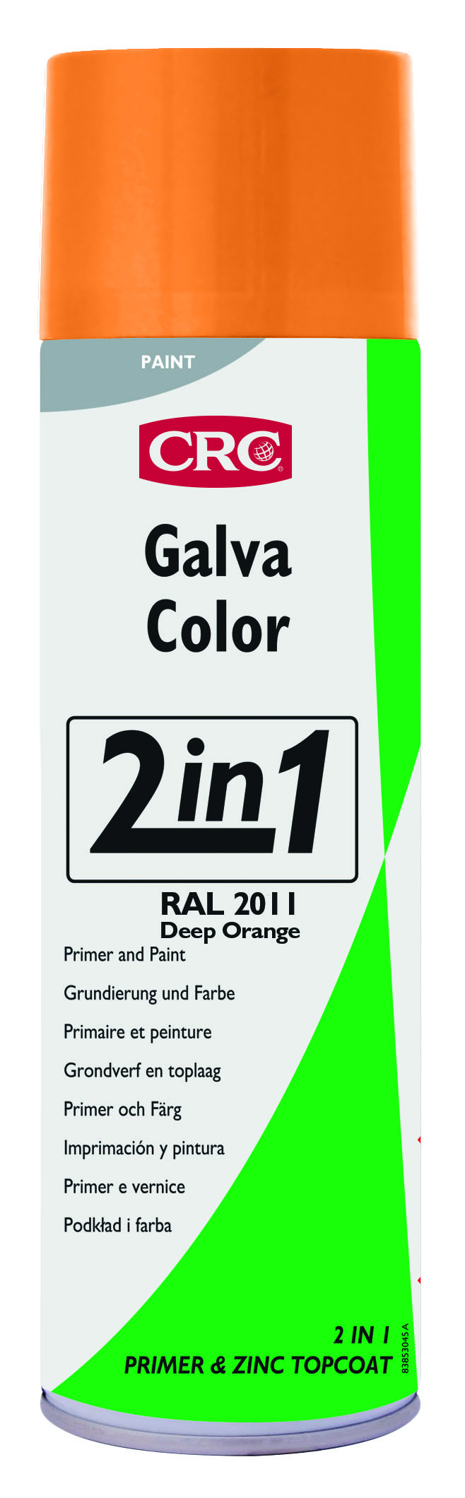 Farb-Schutzlack & Grundierung 2-in-1, matt 'GALVACOLOR 2011 Tieforange', 500 ml Spraydose, CRC Industrie Produktbild img1 L