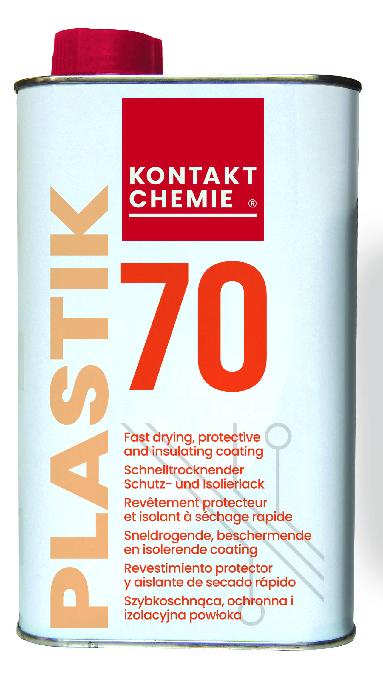 Leiterplatten-Schutzlack 'PLASTIK 70', 1 L Kanister, KONTAKT CHEMIE Produktbild img1 L