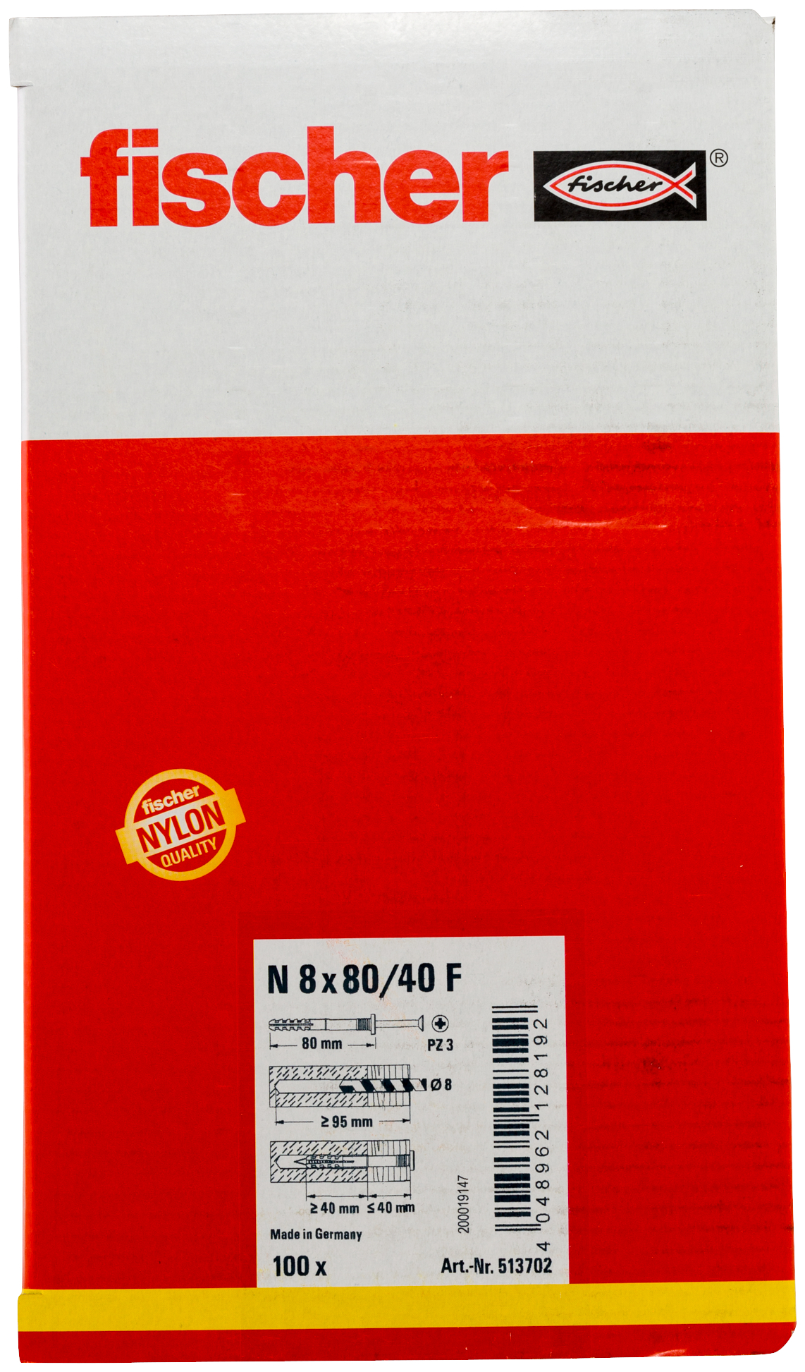 Nageldübel N 8x80/40 F (100) Produktbild img3 L