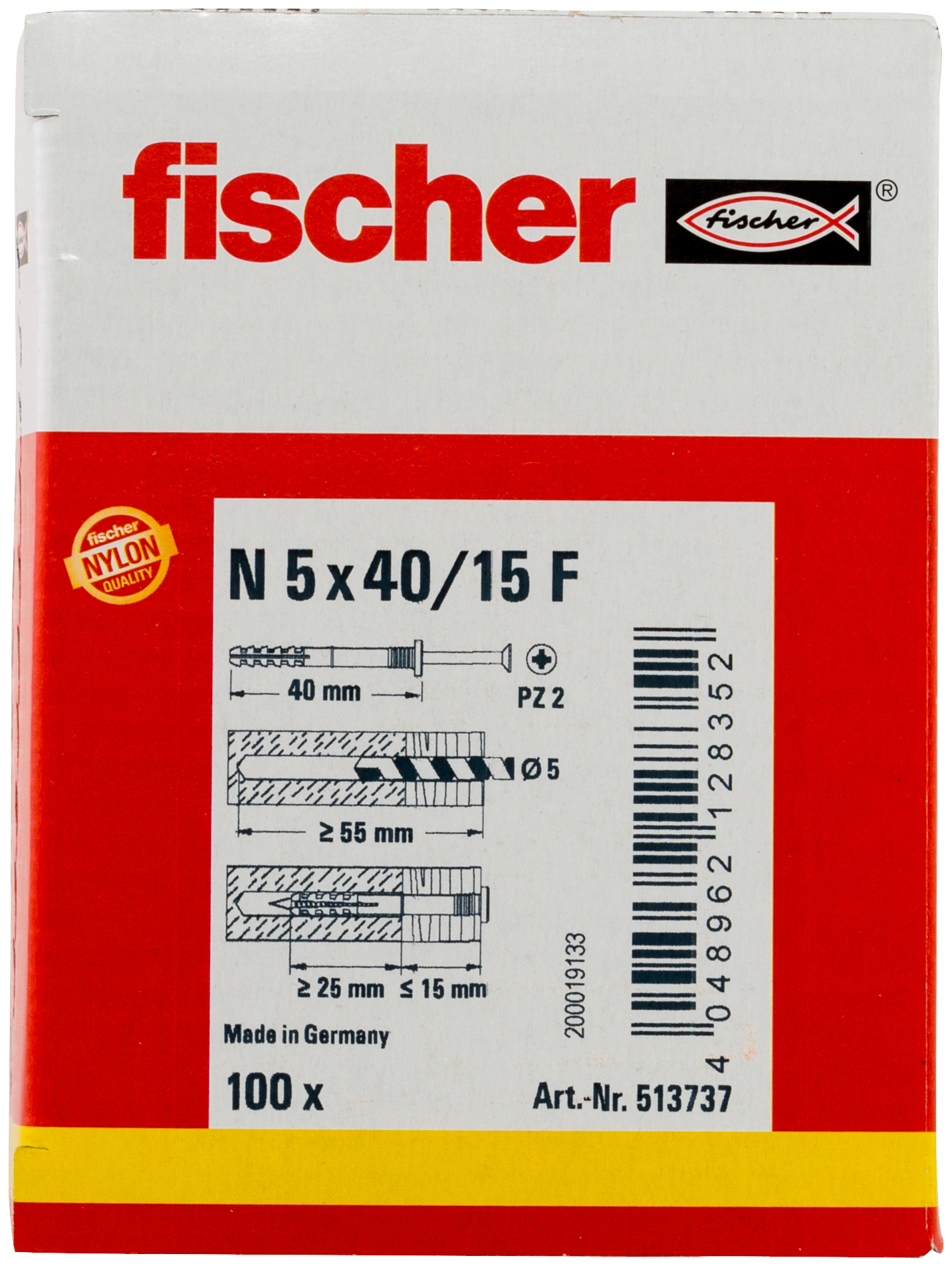 Nageldübel N 5x40/15 F (100) Produktbild img3 L