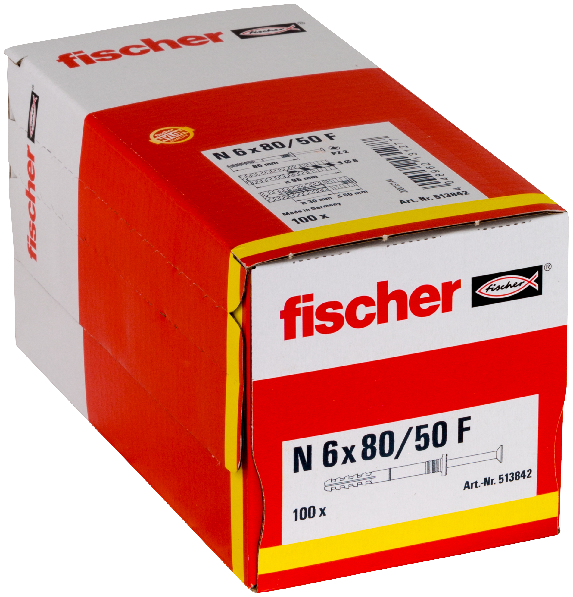 Nageldübel N 6x80/50 F (100) Produktbild img2 L