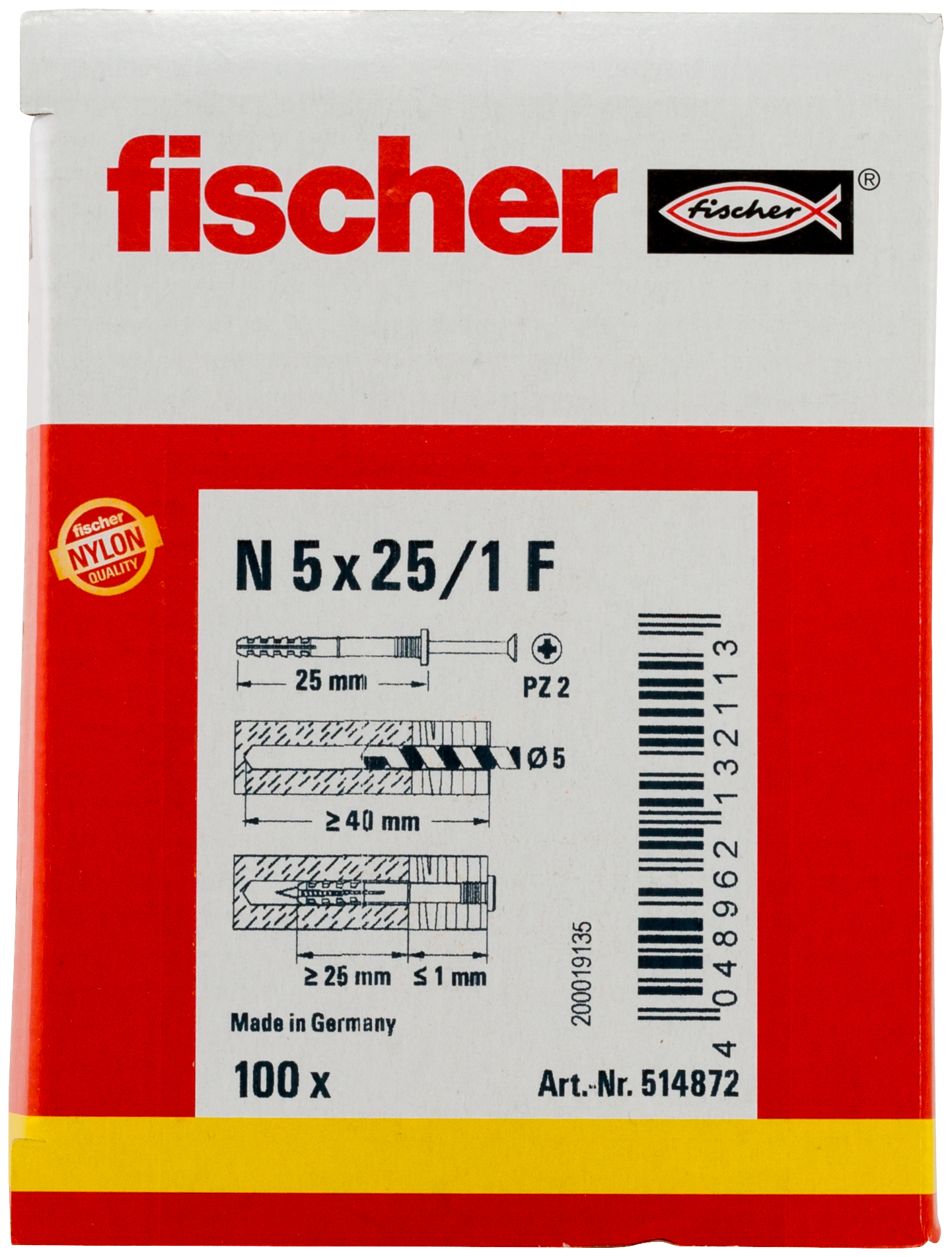 Nageldübel N 5x25/1 F (100) Produktbild img4 L