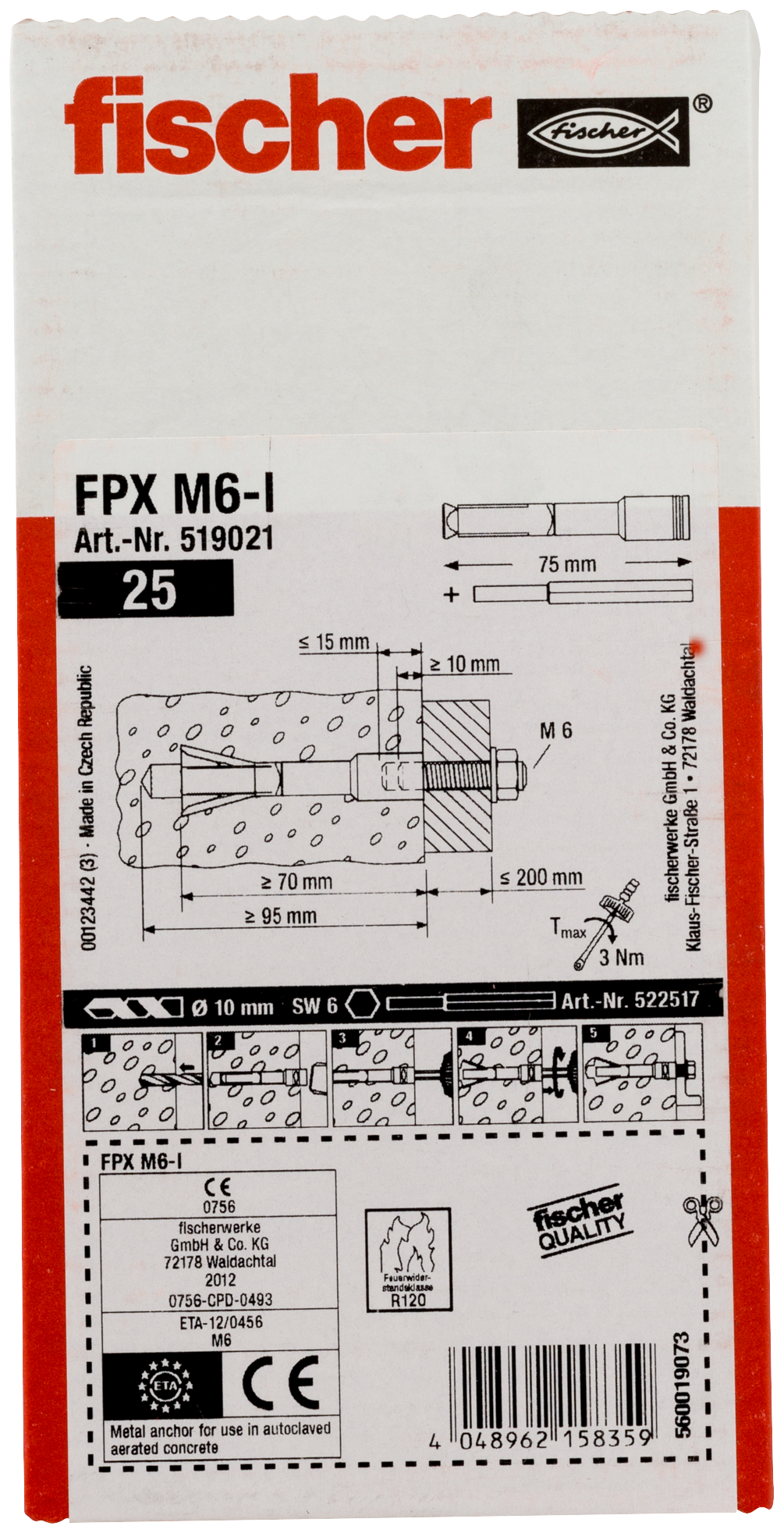 Porenbetonanker FPX M 6 I Produktbild img3 L