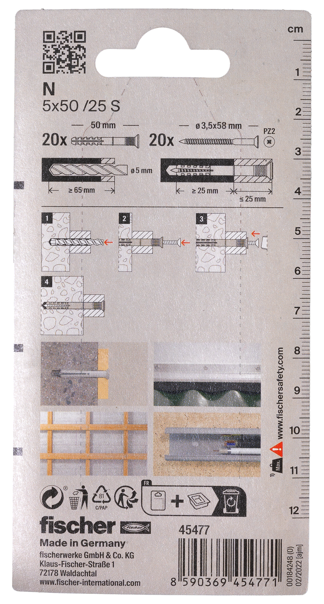 Nageldübel N 5x50/30 S K (20) Produktbild img2 L