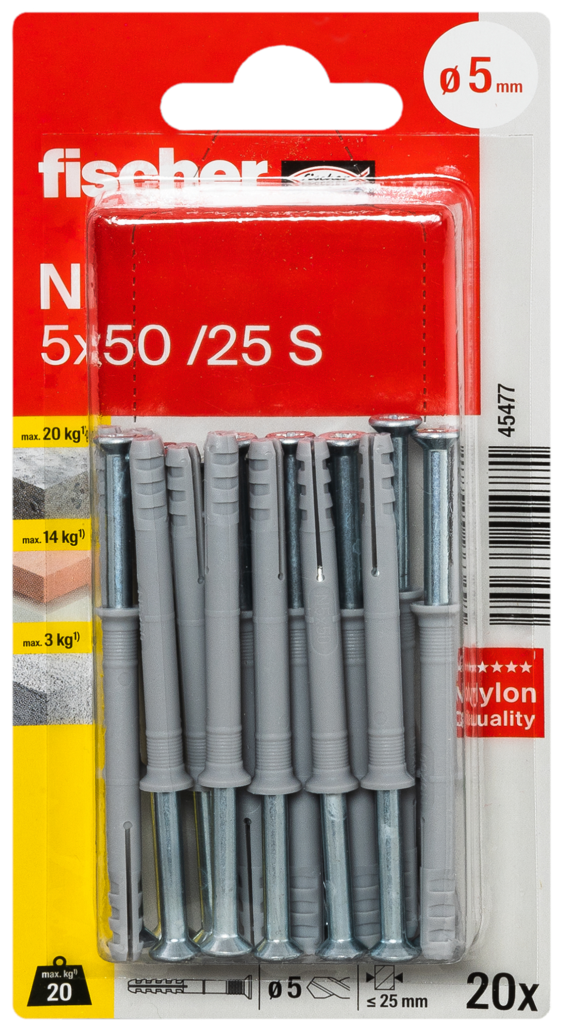 Nageldübel N 5x50/30 S K (20) Produktbild img3 L