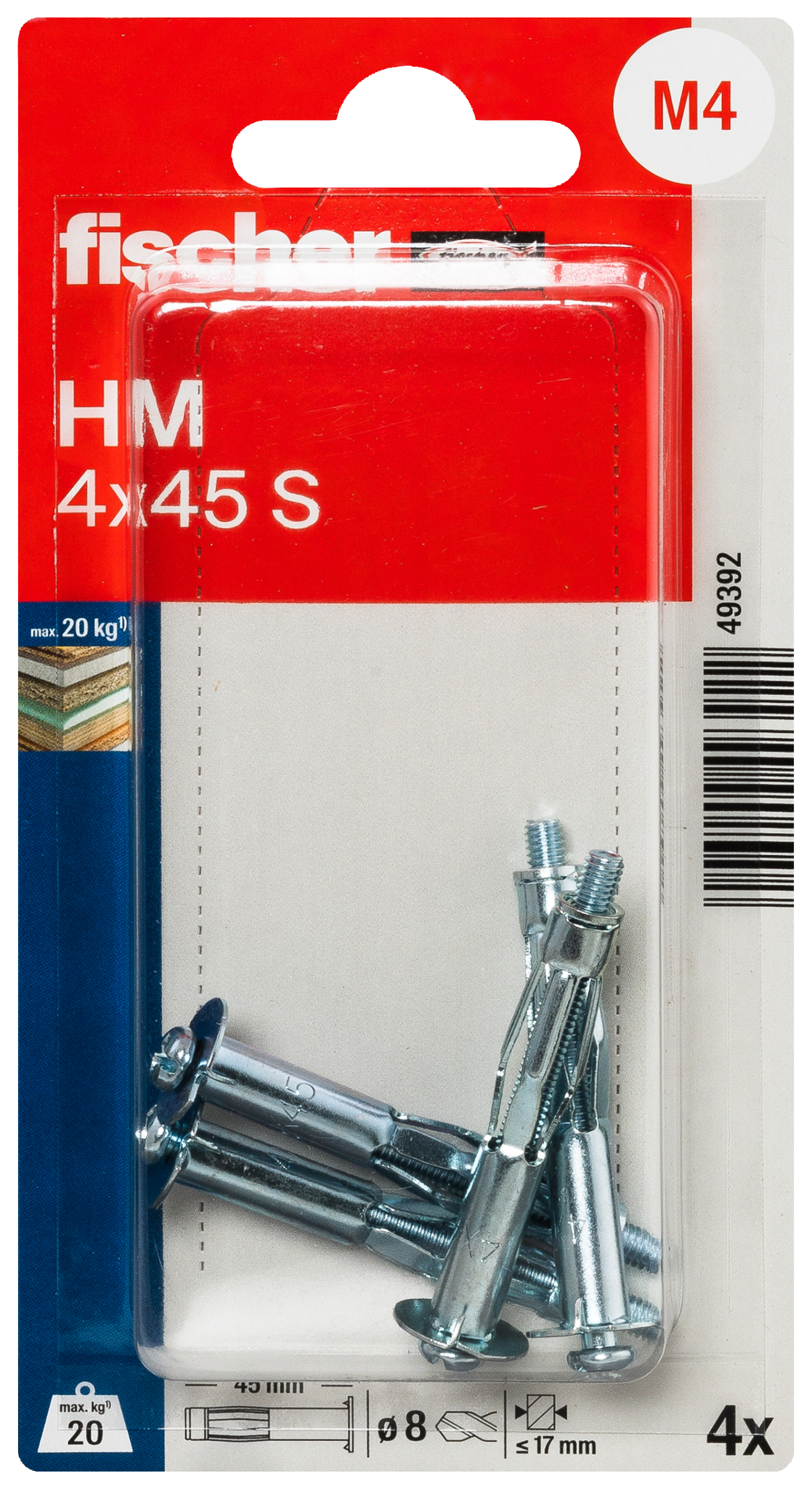 Hohlraum-Metalldübel HM 4x45 S K (4) Produktbild img3 L