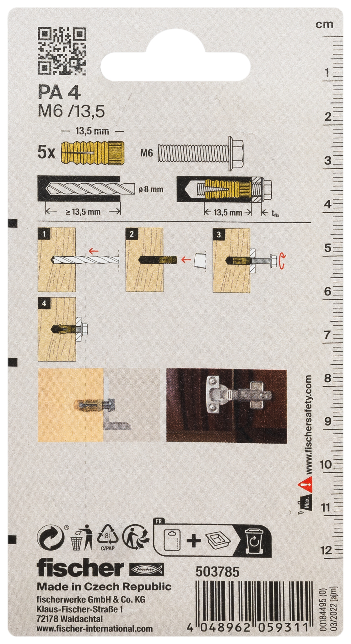 Messingdübel PA 4 M6/13,5 K (5) Produktbild img2 L