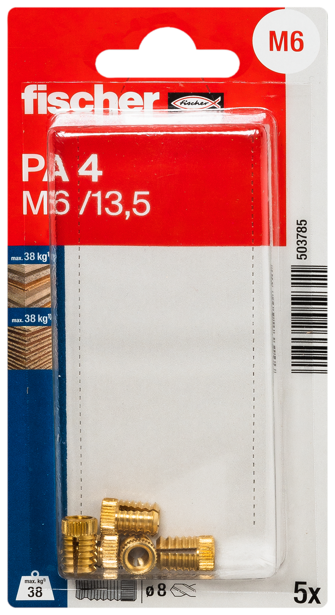 Messingdübel PA 4 M6/13,5 K (5) Produktbild img3 L