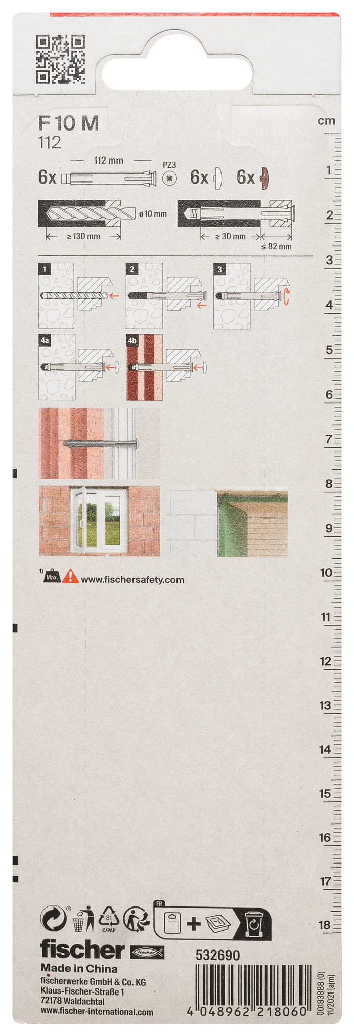 Fensterrahmendübel F 10 M 112 K (6) Produktbild img2 L