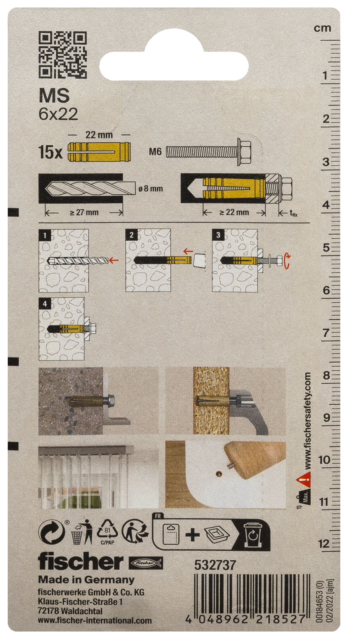 Messingdübel MS 6x22 K (15) Produktbild img2 L