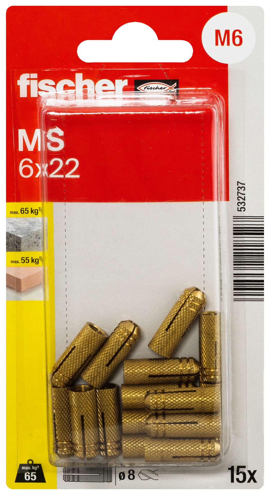 Messingdübel MS 6x22 K (15) Produktbild img3 L