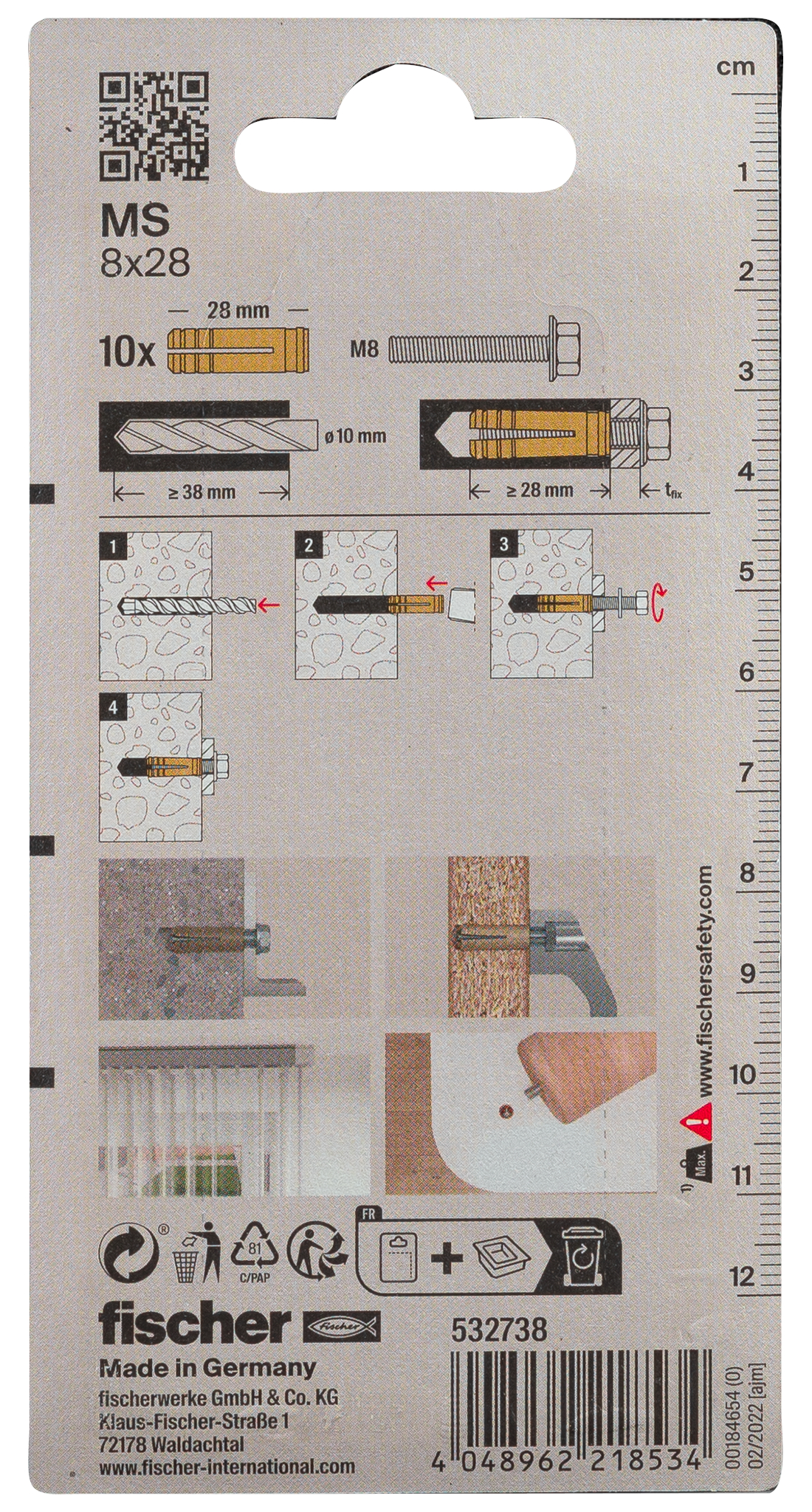 Messingdübel MS 8x28 K (10) Produktbild img2 L