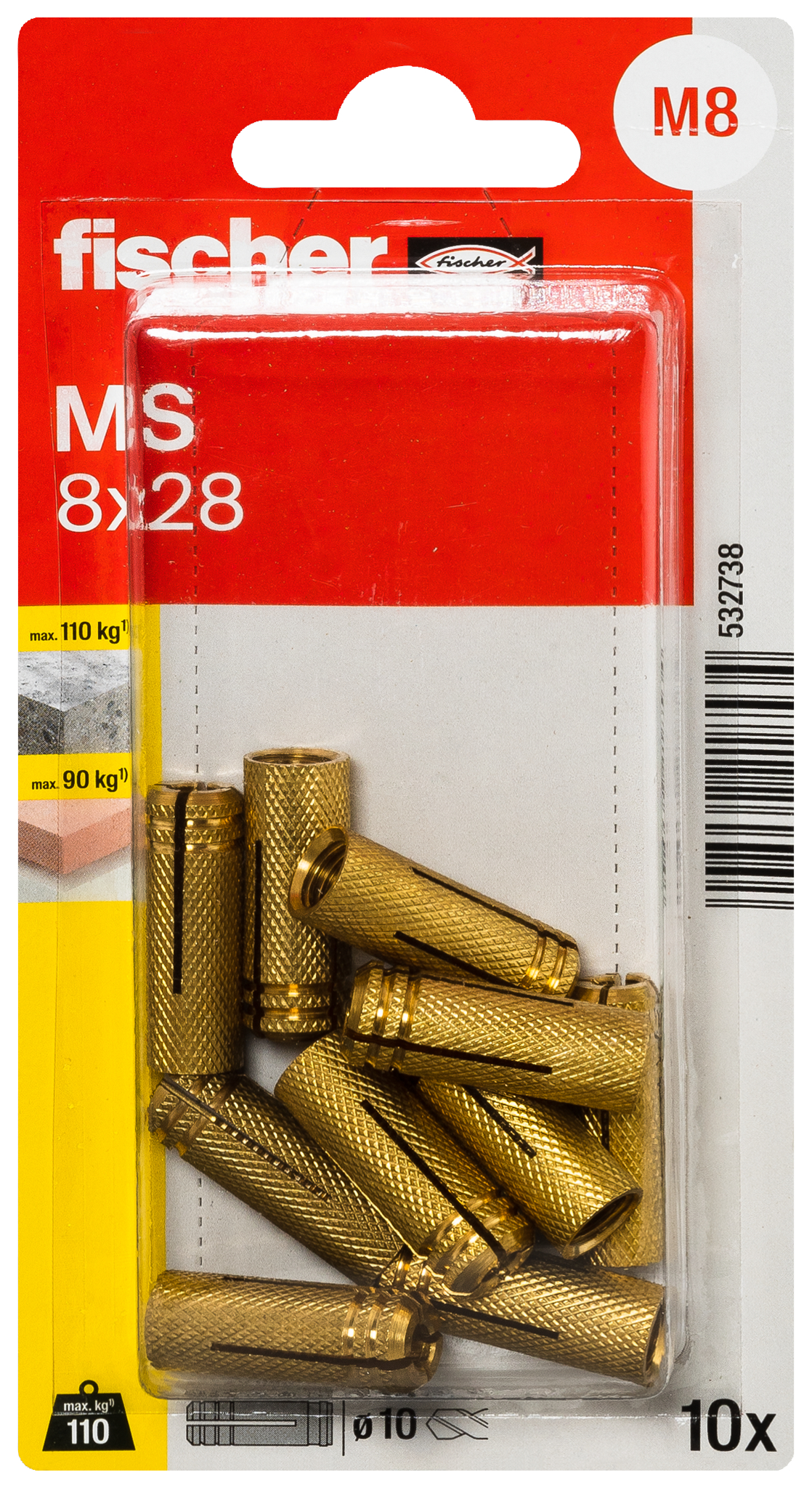 Messingdübel MS 8x28 K (10) Produktbild img3 L
